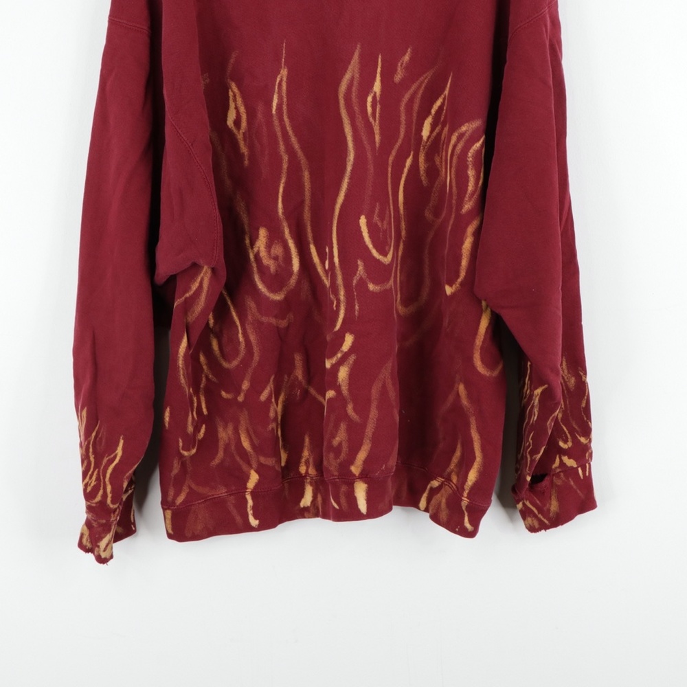 Vintage 90s Nike Mini Swoosh Flames Sweatshirt Red - Picture 8 of 12